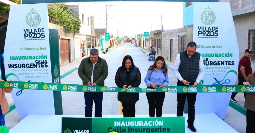 Gobierno de Villa de Pozos concluye rehabilitación integral de la calle Insurgentes en Rancho La Libertad