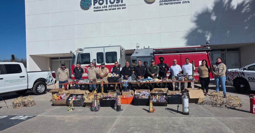 Gobierno del Estado asegura 700 kilogramos de pirotecnia ilegal en San Luis Potosí