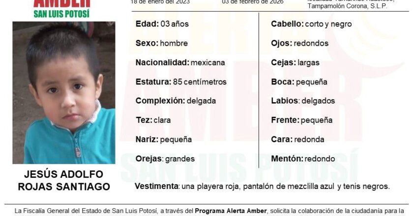 Activan Alerta Amber para localizar a infante en Tampamolón Corona