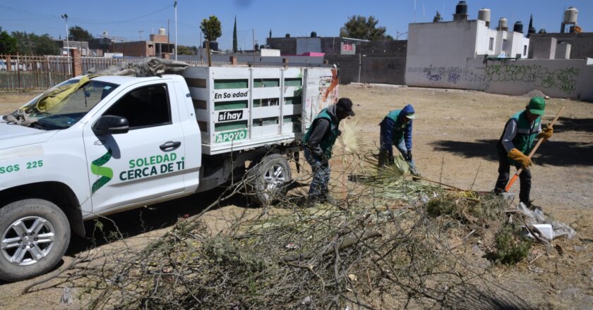 Refuerzan limpieza de calles y espacios públicos en Soledad de Graciano Sánchez