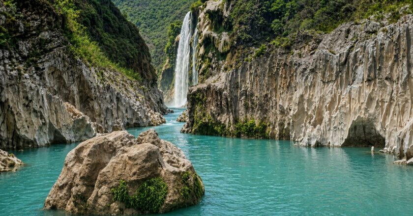 Garantizan nivel de agua en la Cascada de Tamul para actividad turística