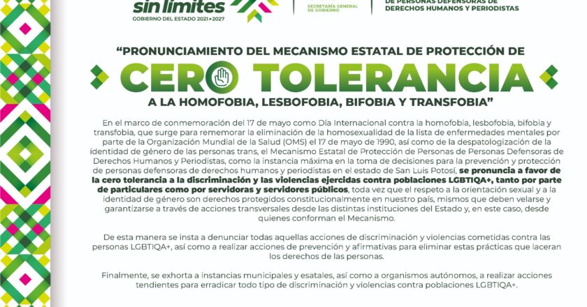 Gobierno de San Luis Potosí refuerza acciones contra la discriminación