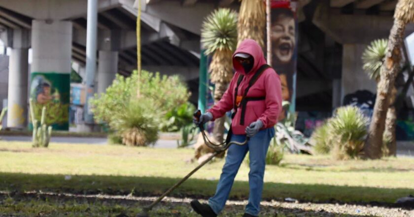 Gobierno de la Capital realiza limpieza integral en la Glorieta Juárez