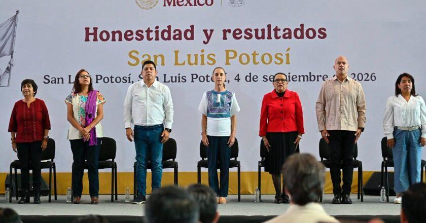 Sheinbaum lleva a San Luis Potosí su balance de gobierno ante 21 mil personas