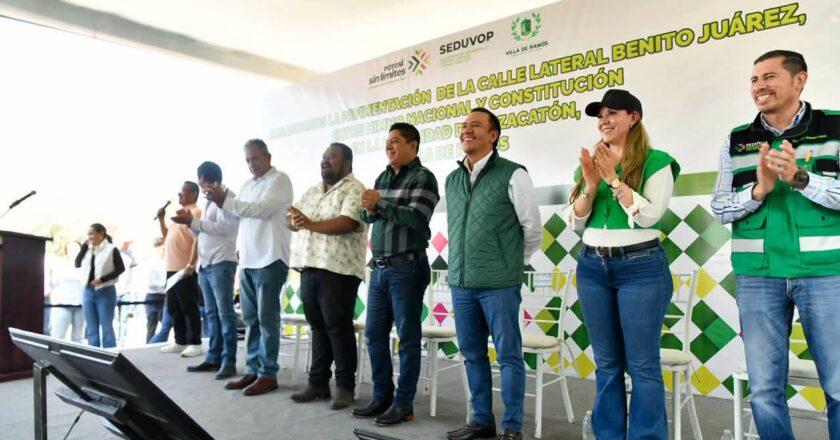 Destinan 12.2 millones de pesos a pavimentación en El Zacatón, Villa de Ramos