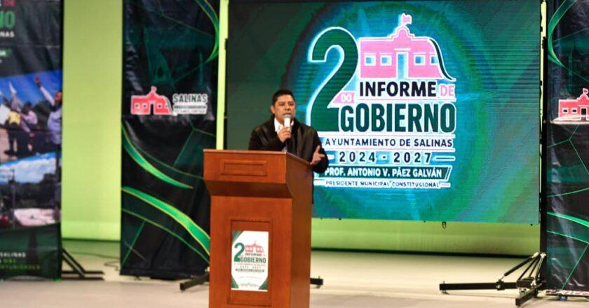 Gallardo destaca obras carreteras y apoyos sociales durante informe de Salinas